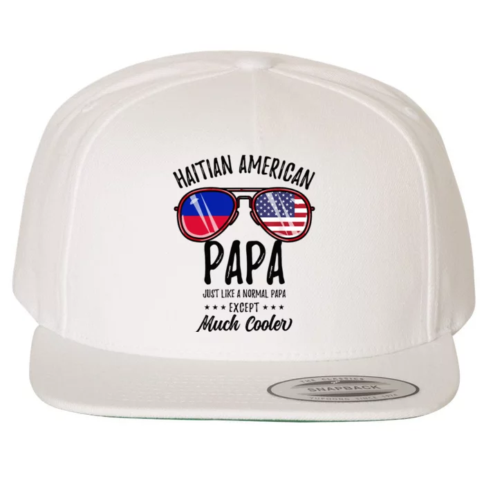 Haitian American Papa Haitian Fathers Day Wool Snapback Cap