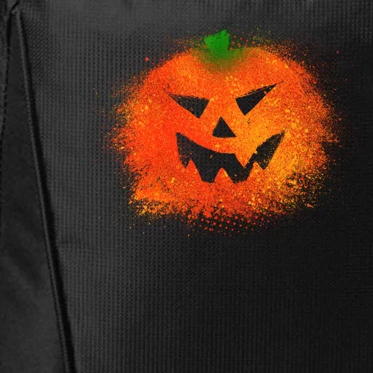 Halloween Airbrush Paint Splatter Jackolantern Pumpkin City Backpack