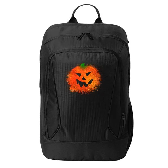 Halloween Airbrush Paint Splatter Jackolantern Pumpkin City Backpack