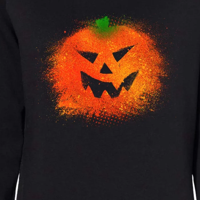 Halloween Airbrush Paint Splatter Jackolantern Pumpkin Womens California Wash Sweatshirt