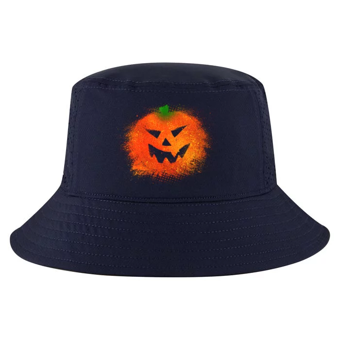 Halloween Airbrush Paint Splatter Jackolantern Pumpkin Cool Comfort Performance Bucket Hat