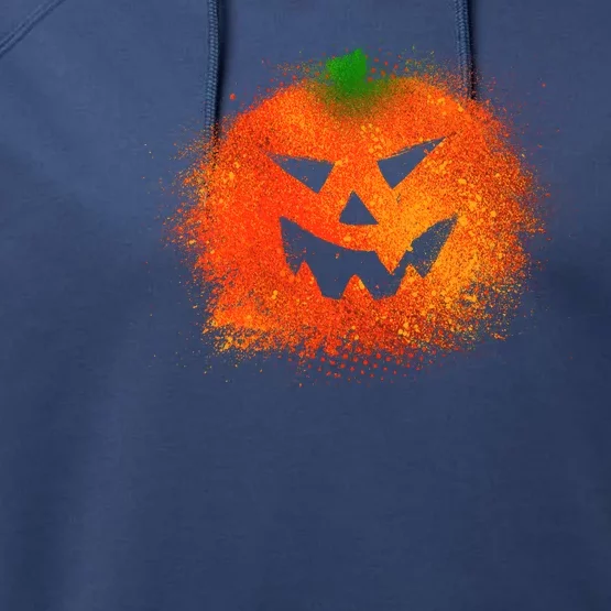 Halloween Airbrush Paint Splatter Jackolantern Pumpkin Performance Fleece Hoodie