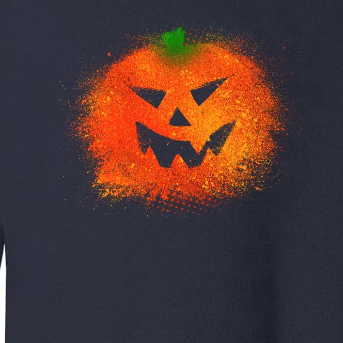 Halloween Airbrush Paint Splatter Jackolantern Pumpkin Toddler Sweatshirt