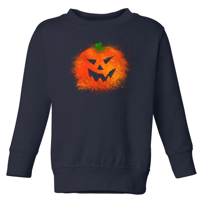 Halloween Airbrush Paint Splatter Jackolantern Pumpkin Toddler Sweatshirt