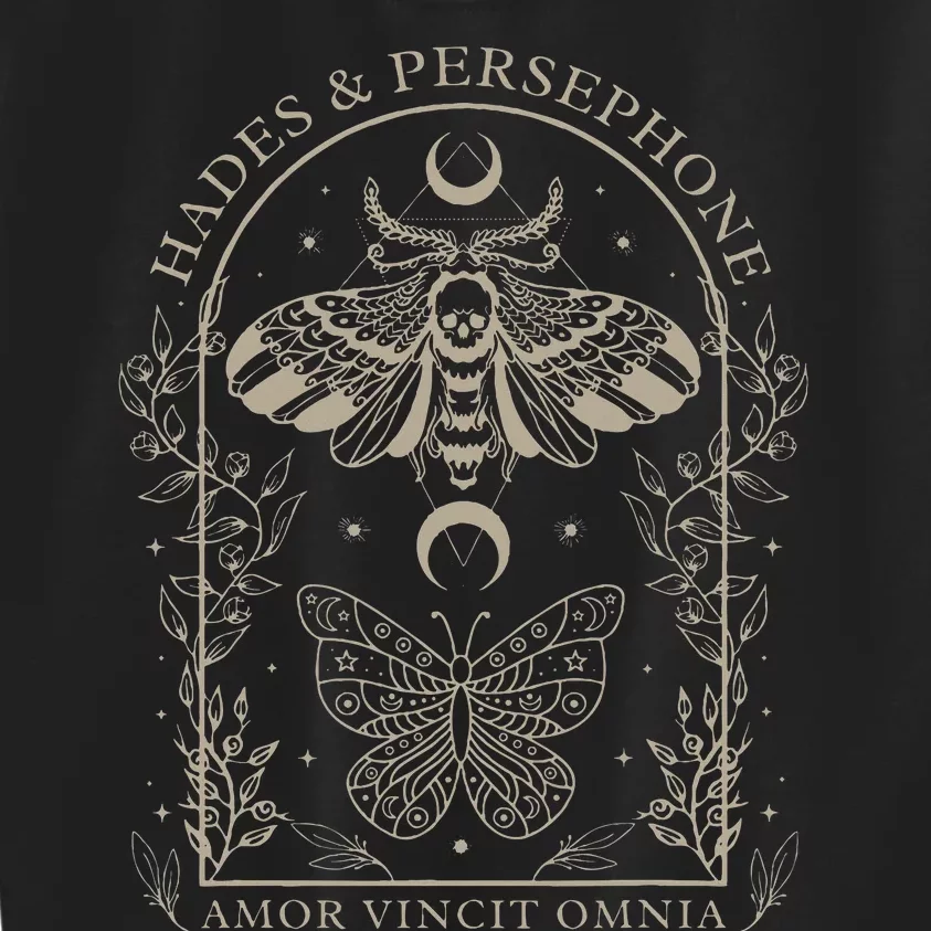 Hades And Persephone Moth And Butterfly Mythology Kids Sweatshirt