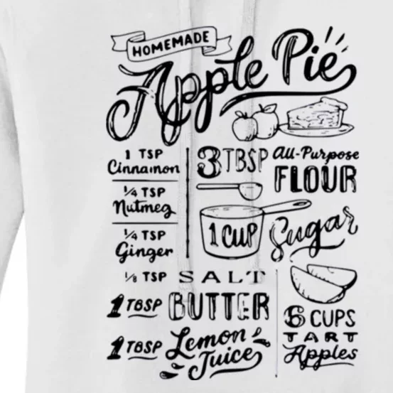 Homemade Apple Pie Recipe Women's Pullover Hoodie