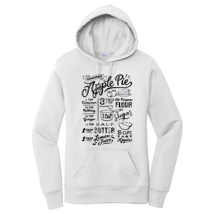 Homemade Apple Pie Recipe Women's Pullover Hoodie