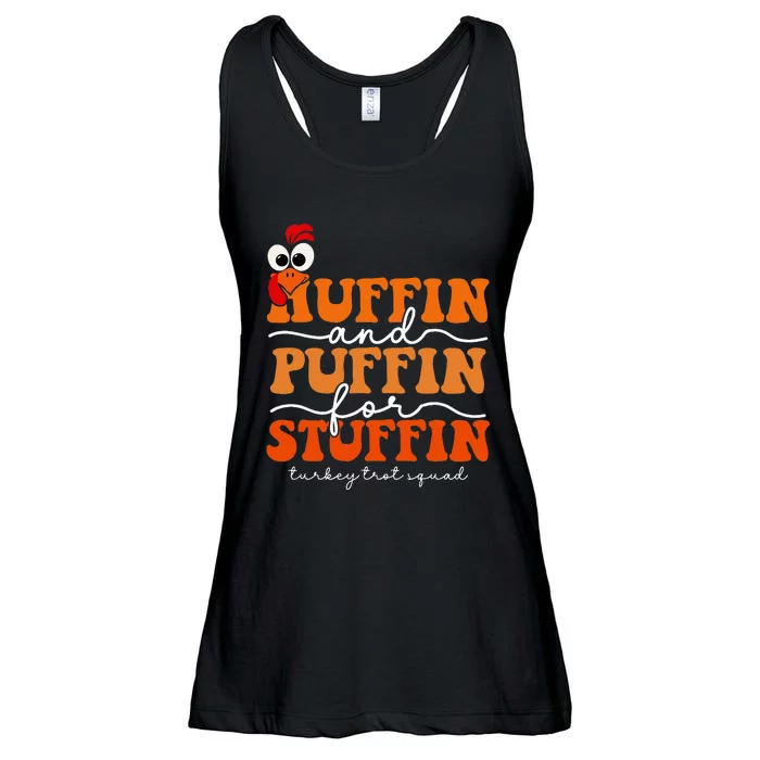 Huffin And Puffin For Stuffin Turkey Trot Squad Thanksgiving Ladies Essential Flowy Tank