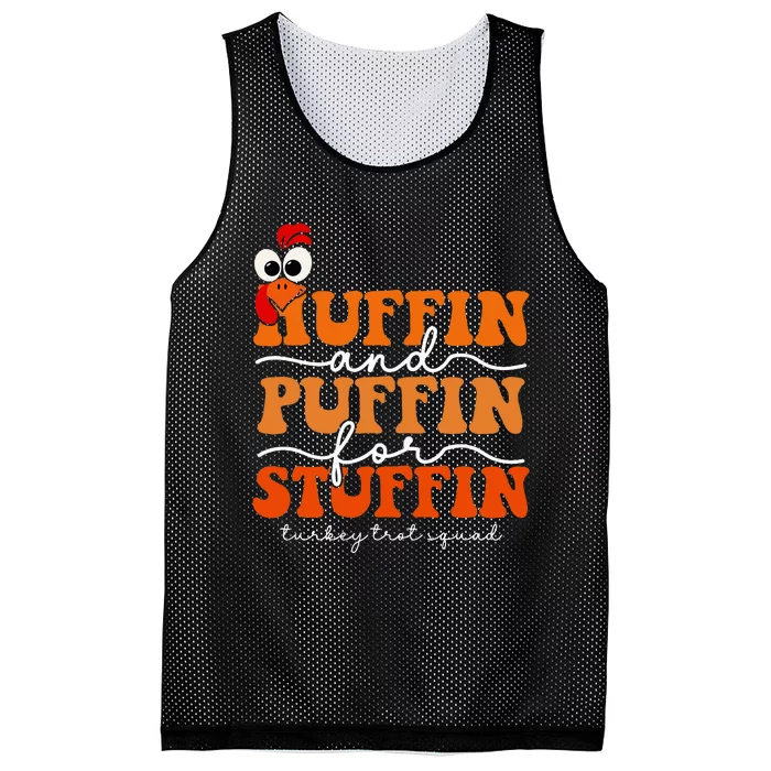 Huffin And Puffin For Stuffin Turkey Trot Squad Thanksgiving Mesh Reversible Basketball Jersey Tank