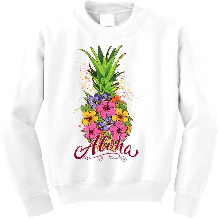 Hawaiian Aloha Pineapple Funny Kids Sweatshirt