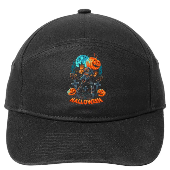 Halloween A Pumpkin Head 7-Panel Snapback Hat