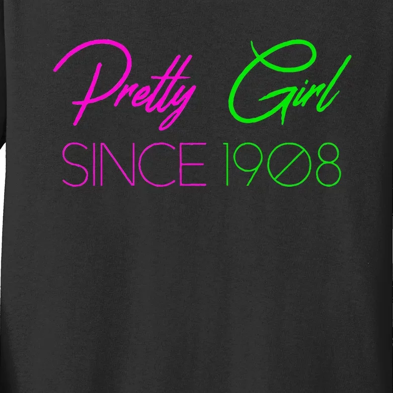 Hbcu Aka Pretty Girl Kids Long Sleeve Shirt