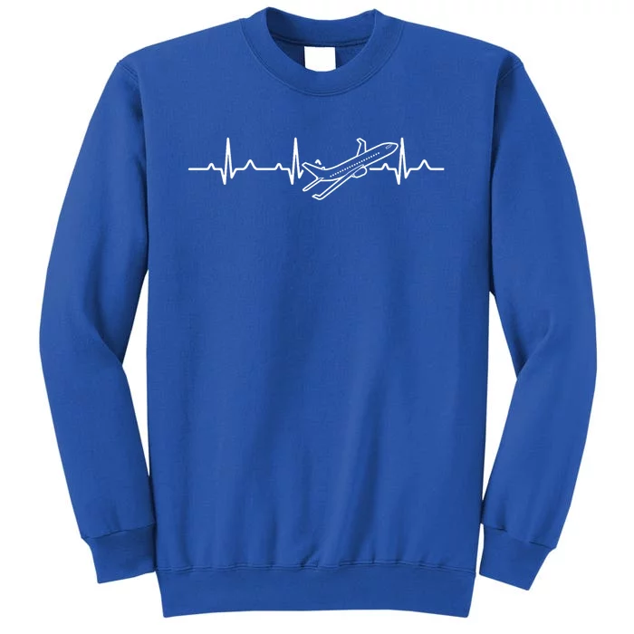 Heartbeat Airplane Pilot Husband Flying Gift Sweatshirt