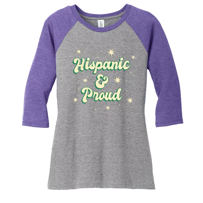 Hispanic And Proud Women's Tri-Blend 3/4-Sleeve Raglan Shirt