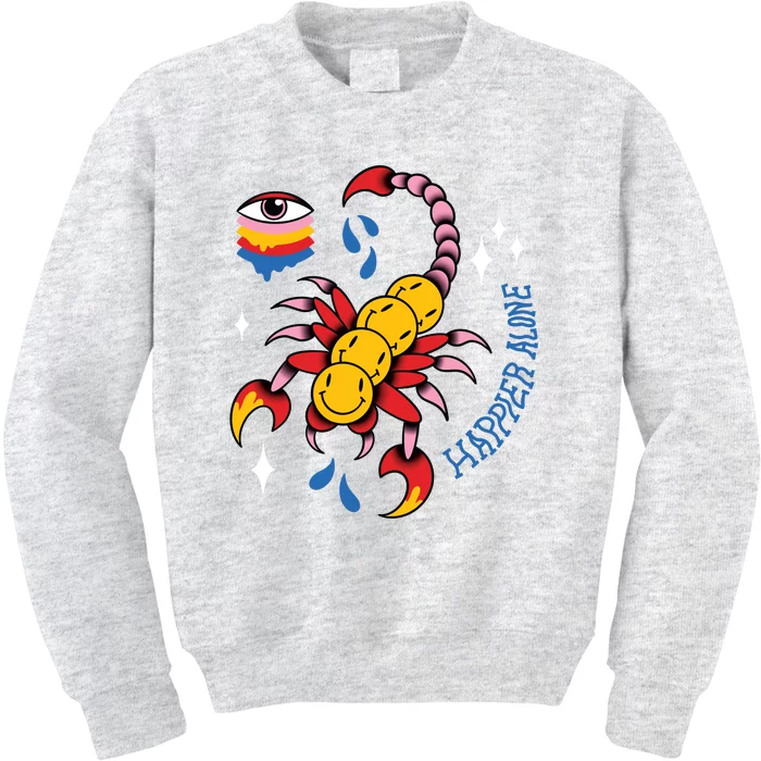 Happier Alone Centipede Kids Sweatshirt