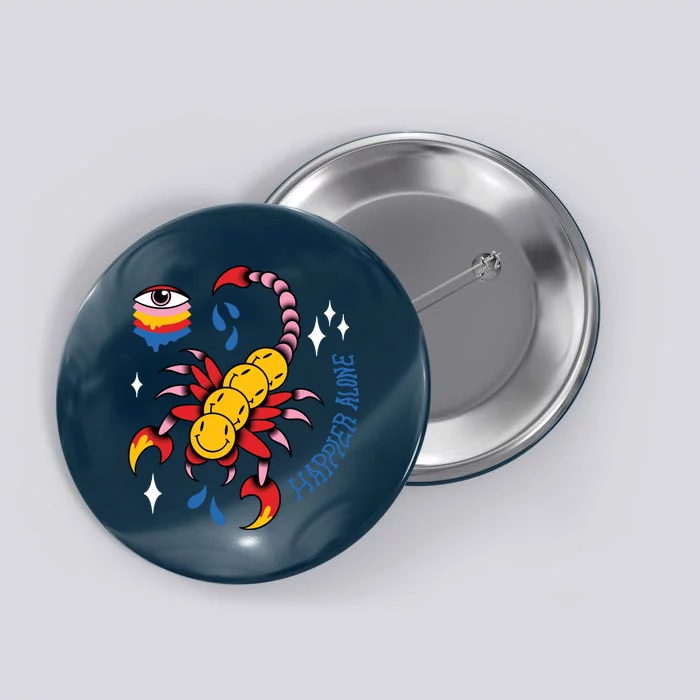 Happier Alone Centipede Button