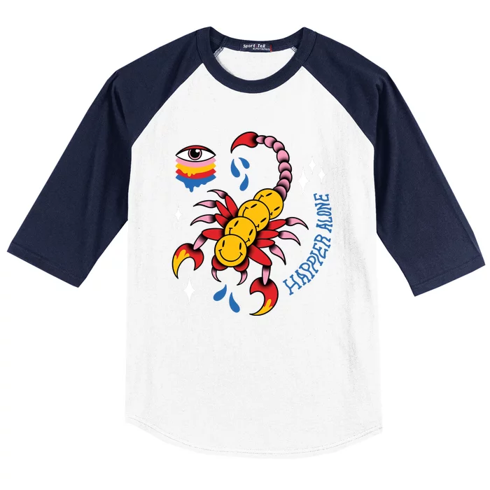 Happier Alone Centipede Baseball Sleeve Shirt