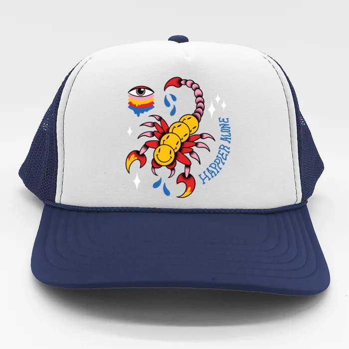 Happier Alone Centipede Trucker Hat