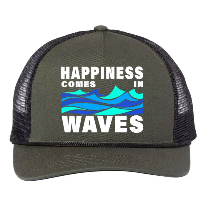 Happiness Comes In Waves Retro Rope Trucker Hat Cap