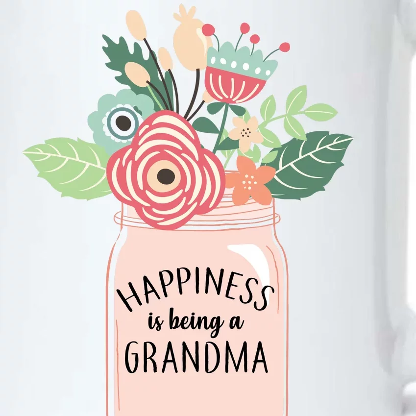 Happiness Is Being A Grandma Flower Black Color Changing Mug