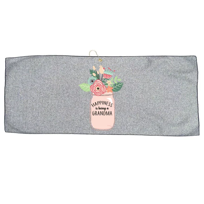 Happiness Is Being A Grandma Flower Large Microfiber Waffle Golf Towel