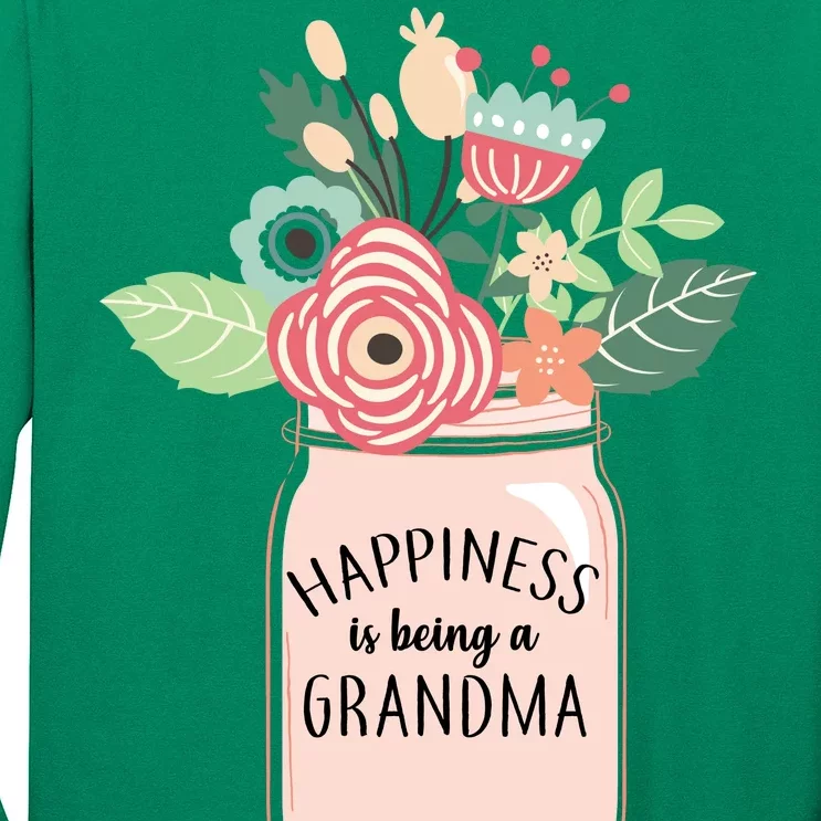 Happiness Is Being A Grandma Flower Long Sleeve Shirt