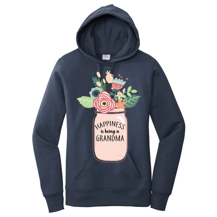 Happiness Is Being A Grandma Flower Women's Pullover Hoodie