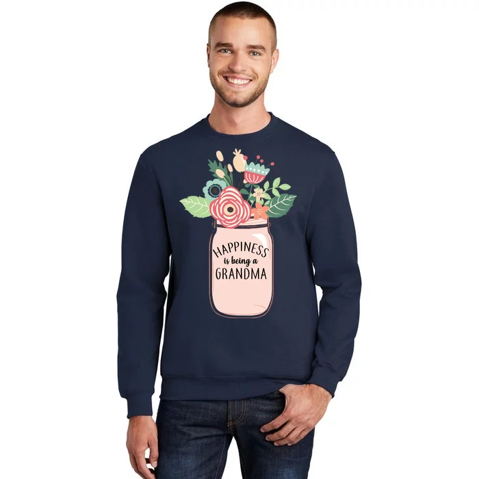 Happiness Is Being A Grandma Flower Tall Sweatshirt