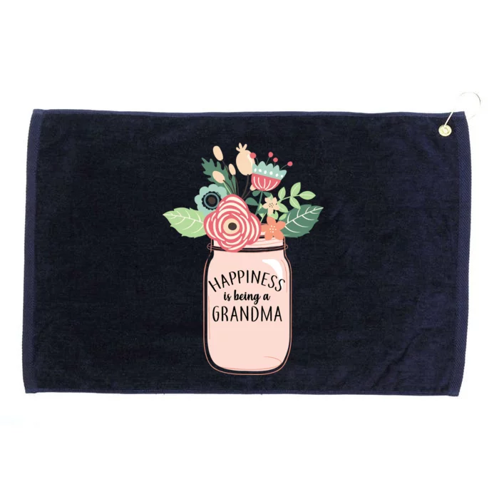 Happiness Is Being A Grandma Flower Grommeted Golf Towel