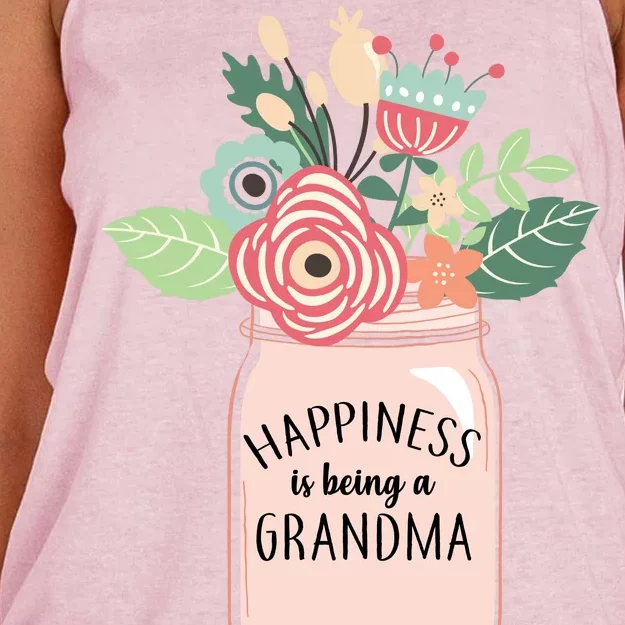 Happiness Is Being A Grandma Flower Women's Knotted Racerback Tank