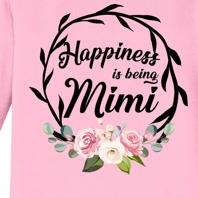 Happiness Is Being A Mimi Baby Long Sleeve Bodysuit