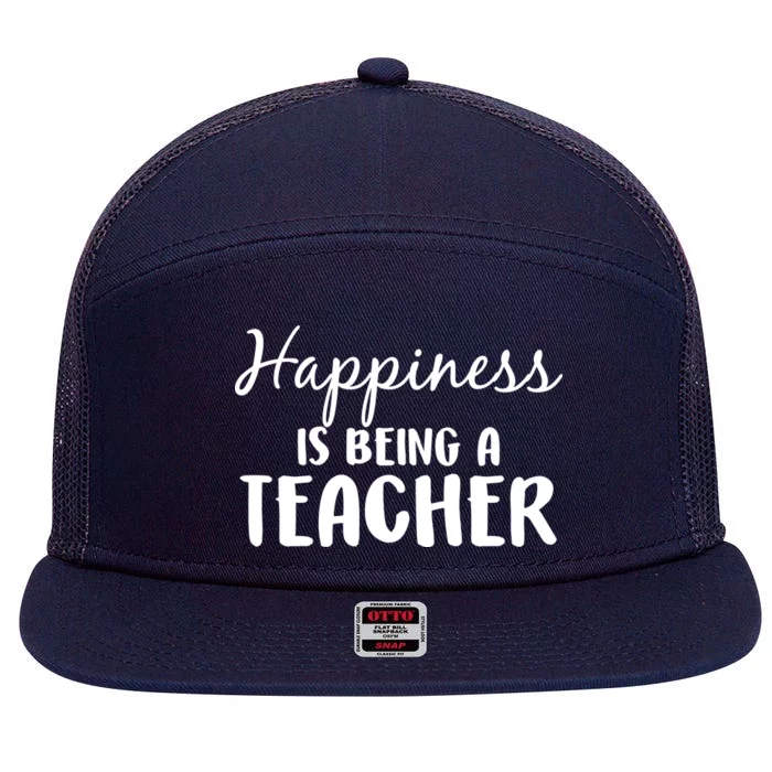 Happiness Is Being A Teacher 7 Panel Mesh Trucker Snapback Hat