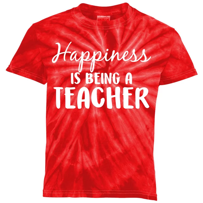 Happiness Is Being A Teacher Kids Tie-Dye T-Shirt