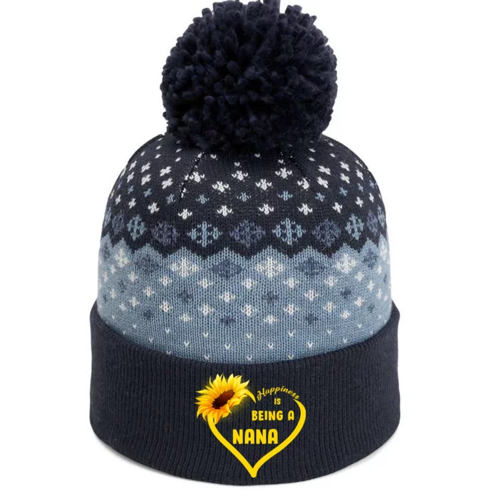 Happiness Is Being Called Nana Sunflower The Baniff Cuffed Pom Beanie