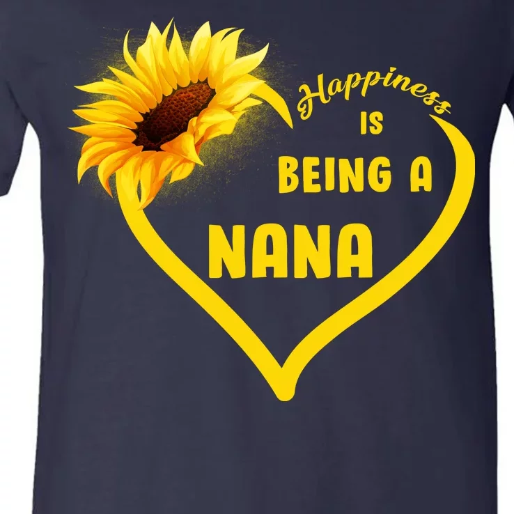 Happiness Is Being Called Nana Sunflower V-Neck T-Shirt