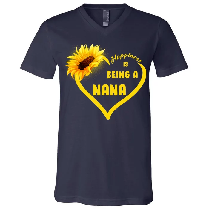 Happiness Is Being Called Nana Sunflower V-Neck T-Shirt