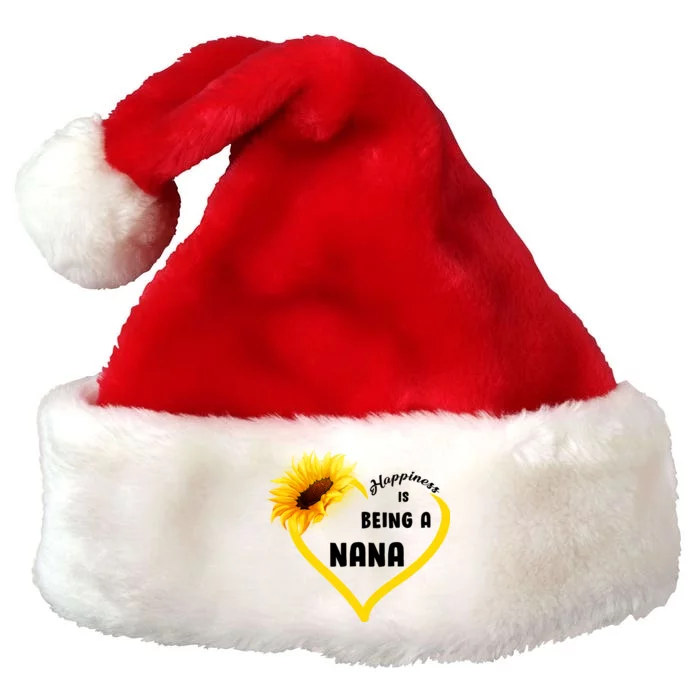 Happiness Is Being Called Nana Sunflower Premium Christmas Santa Hat