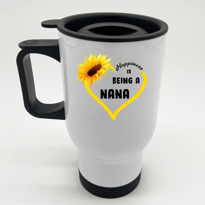 Happiness Is Being Called Nana Sunflower Front & Back Stainless Steel Travel Mug