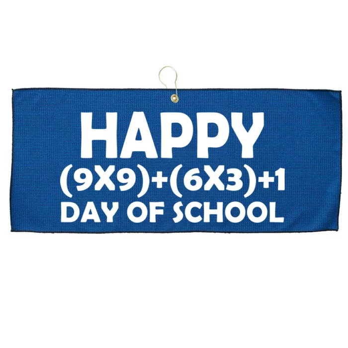 Happy 100 Days Of School Math Equation Large Microfiber Waffle Golf Towel