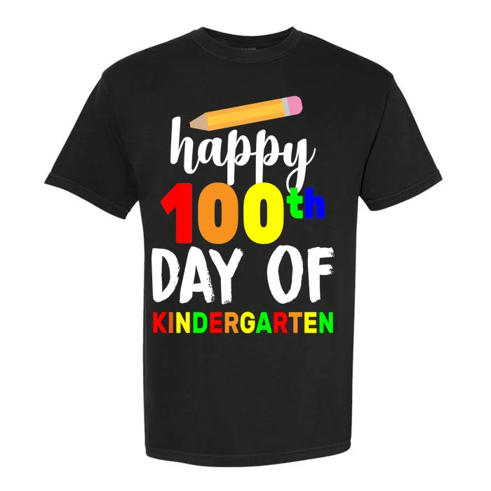 Happy 100th Day Of Kindergarten Pencil Garment-Dyed Heavyweight T-Shirt