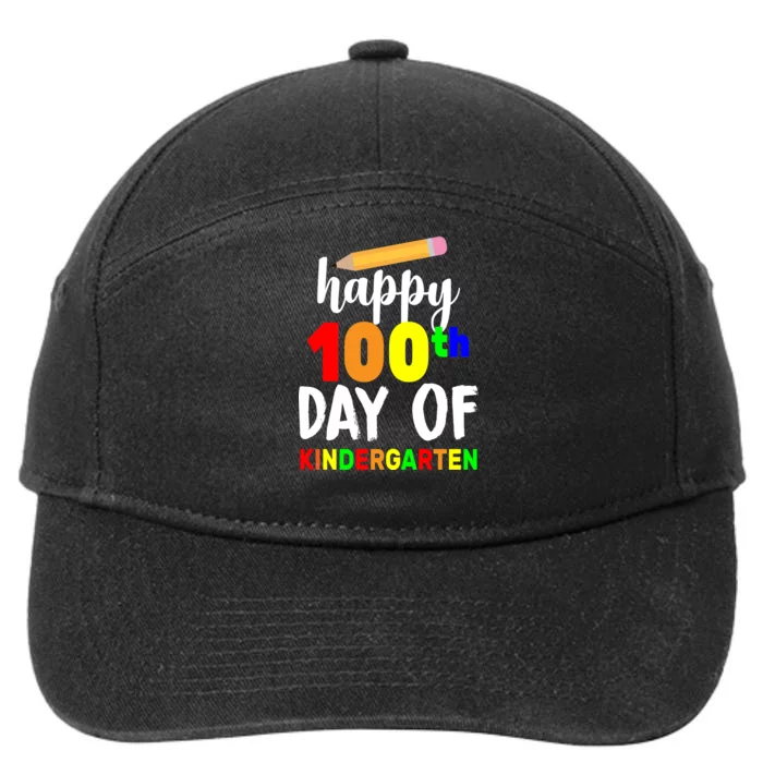 Happy 100th Day Of Kindergarten Pencil 7-Panel Snapback Hat