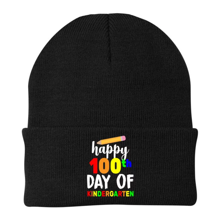 Happy 100th Day Of Kindergarten Pencil Knit Cap Winter Beanie