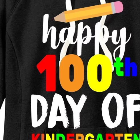 Happy 100th Day Of Kindergarten Pencil Women's Fleece Hoodie