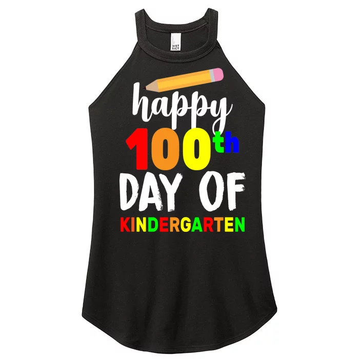 Happy 100th Day Of Kindergarten Pencil Women’s Perfect Tri Rocker Tank