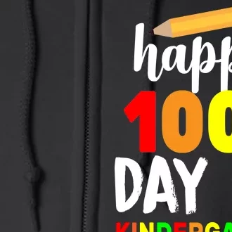 Happy 100th Day Of Kindergarten Pencil Full Zip Hoodie