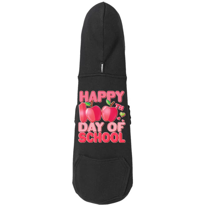 Happy 100th Day of School Cute Apples Doggie 3-End Fleece Hoodie