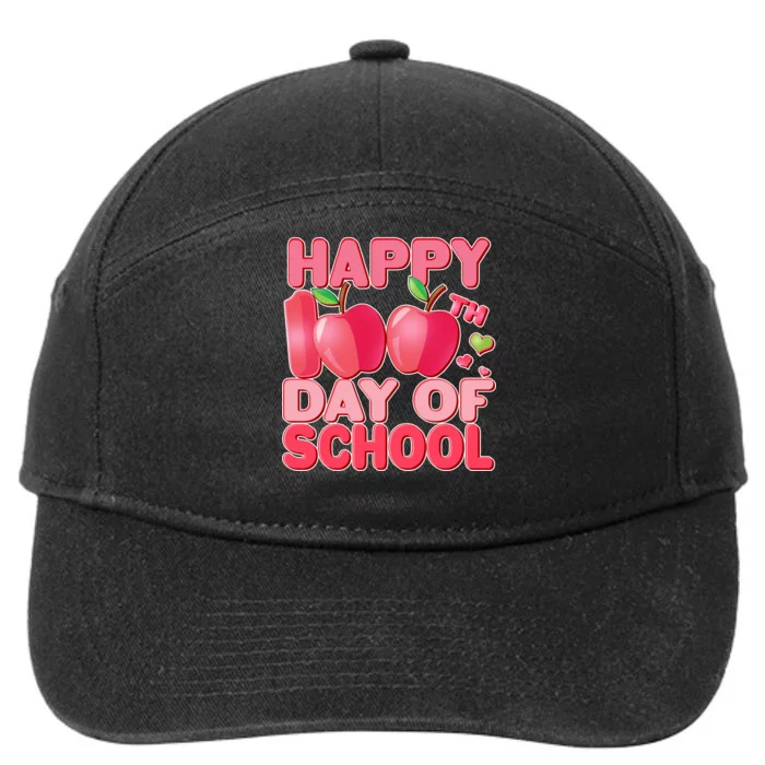 Happy 100th Day of School Cute Apples 7-Panel Snapback Hat