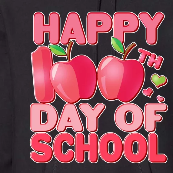 Happy 100th Day of School Cute Apples Premium Hoodie