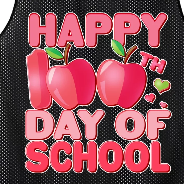 Happy 100th Day of School Cute Apples Mesh Reversible Basketball Jersey Tank