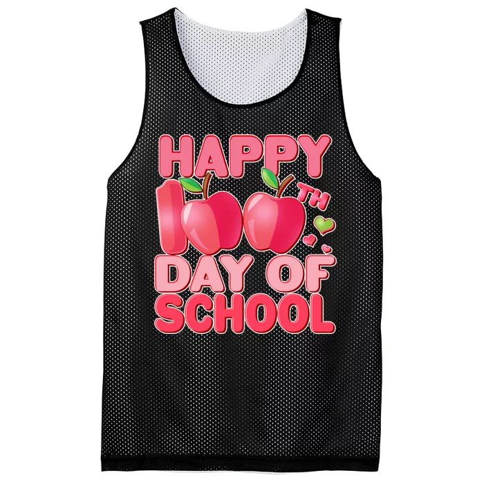 Happy 100th Day of School Cute Apples Mesh Reversible Basketball Jersey Tank